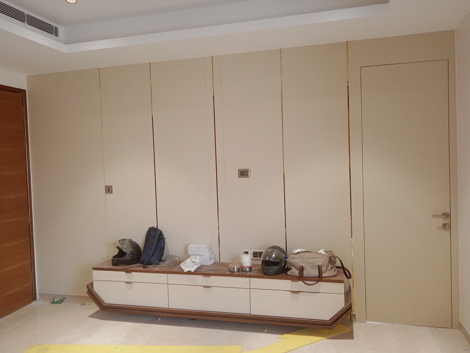 Patel Nagar residence — wardrobe wall